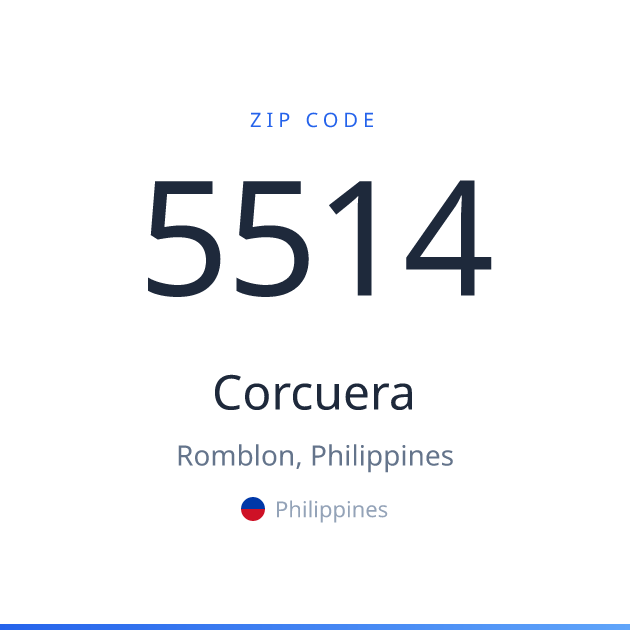 Shareable ZIP code 5514 card for Corcuera, light theme