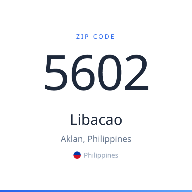 Shareable ZIP code 5602 card for Libacao, light theme