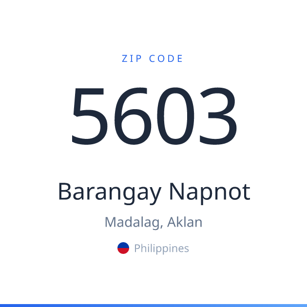 Shareable ZIP code 5603 card for Barangay Napnot, light theme
