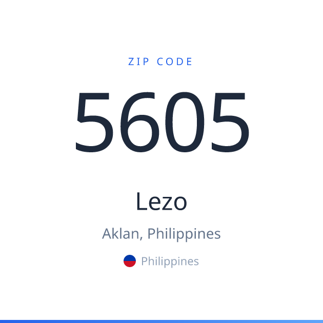 Shareable ZIP code 5605 card for Lezo, light theme