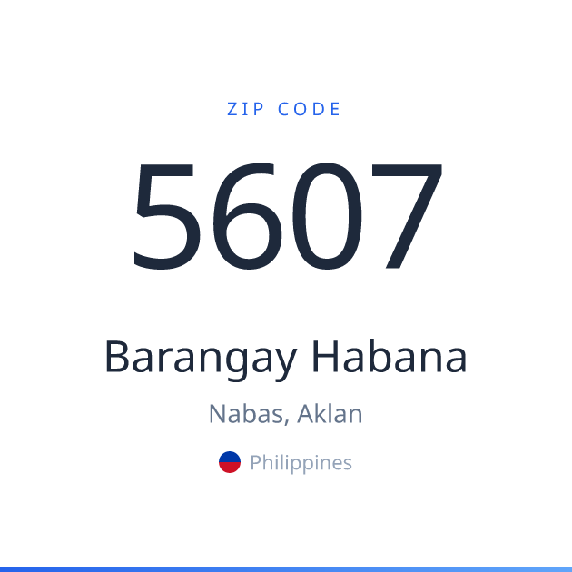 Shareable ZIP code 5607 card for Barangay Habana, light theme