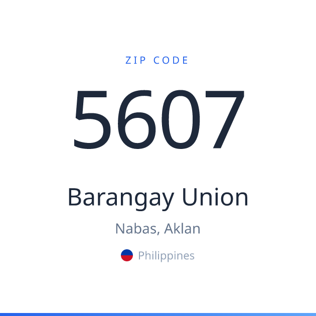 Shareable ZIP code 5607 card for Barangay Union, light theme