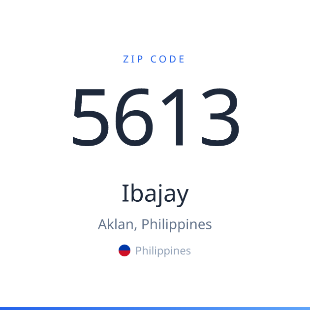 Shareable ZIP code 5613 card for Ibajay, light theme