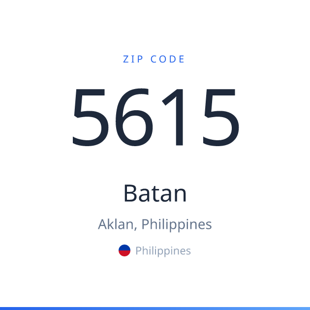 Shareable ZIP code 5615 card for Batan, light theme