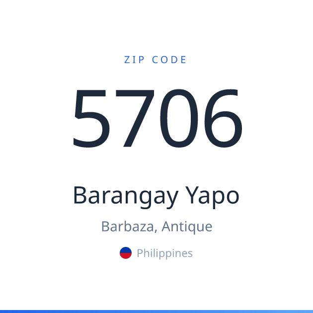 Shareable ZIP code 5706 card for Barangay Yapo, light theme