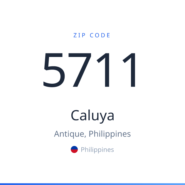Shareable ZIP code 5711 card for Caluya, light theme