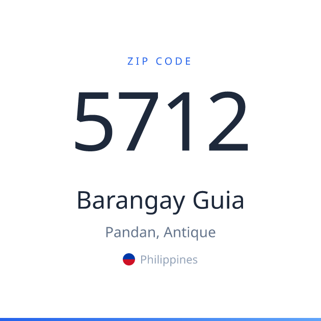 Shareable ZIP code 5712 card for Barangay Guia, light theme