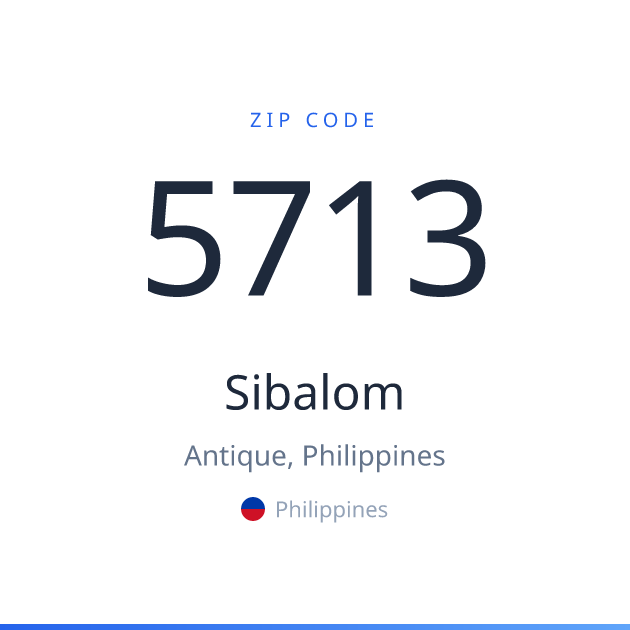 Shareable ZIP code 5713 card for Sibalom, light theme