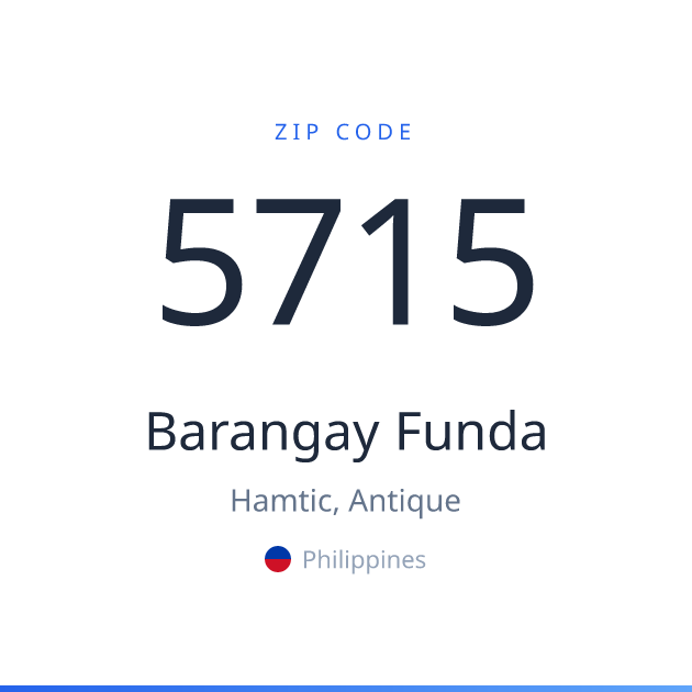 Shareable ZIP code 5715 card for Barangay Funda, light theme