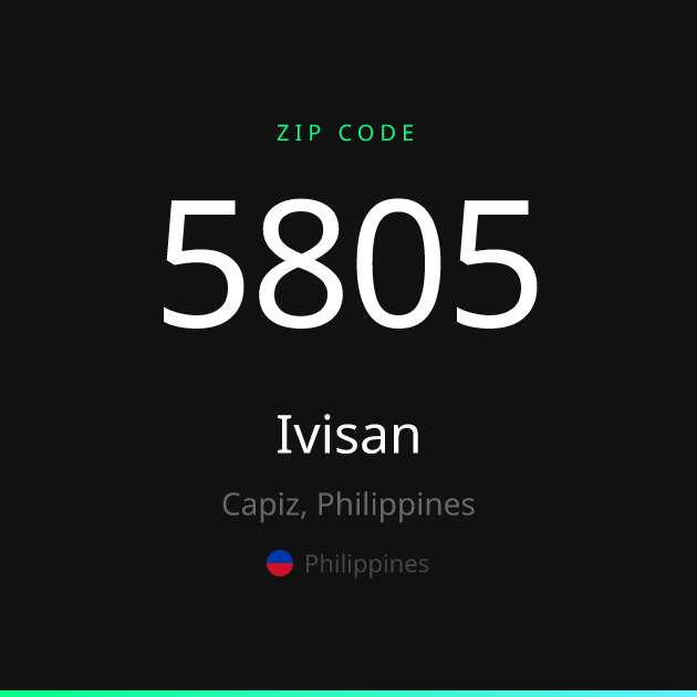 Shareable ZIP code 5805 card for Ivisan, dark theme