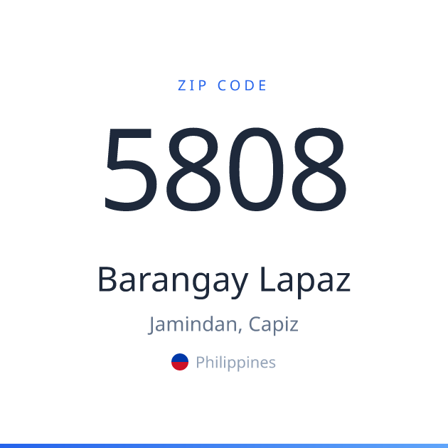 Shareable ZIP code 5808 card for Barangay Lapaz, light theme