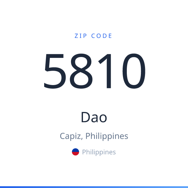 Shareable ZIP code 5810 card for Dao, light theme