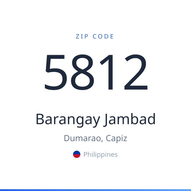 Shareable ZIP code 5812 card for Barangay Jambad, light theme