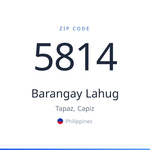 Shareable ZIP code 5814 card for Barangay Lahug, light theme