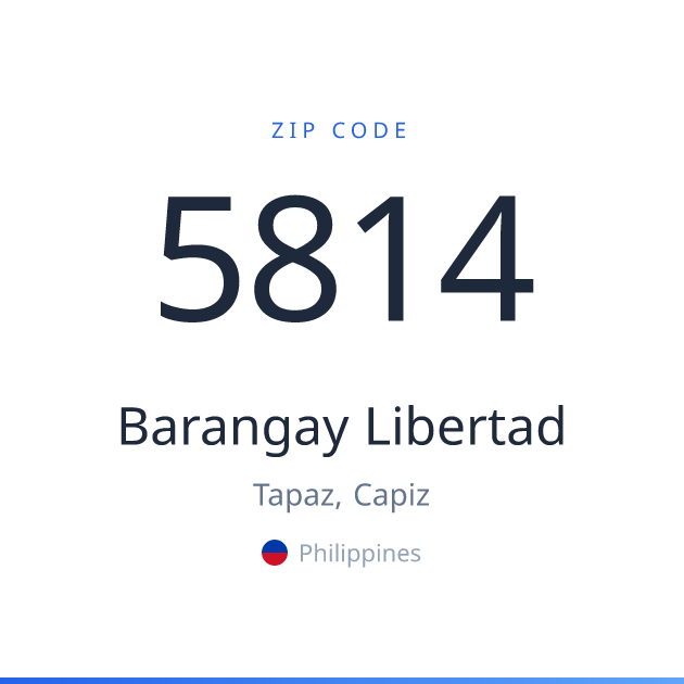 Shareable ZIP code 5814 card for Barangay Libertad, light theme