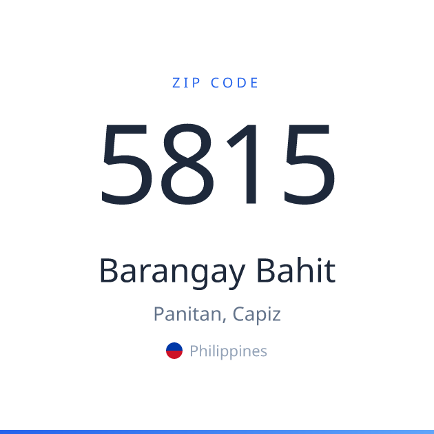 Shareable ZIP code 5815 card for Barangay Bahit, light theme