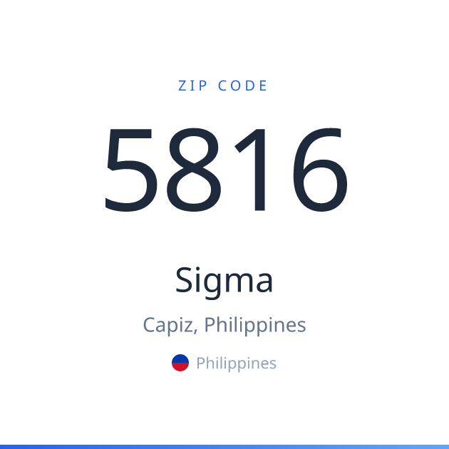 Shareable ZIP code 5816 card for Sigma, light theme