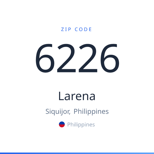 Shareable ZIP code 6226 card for Larena, light theme