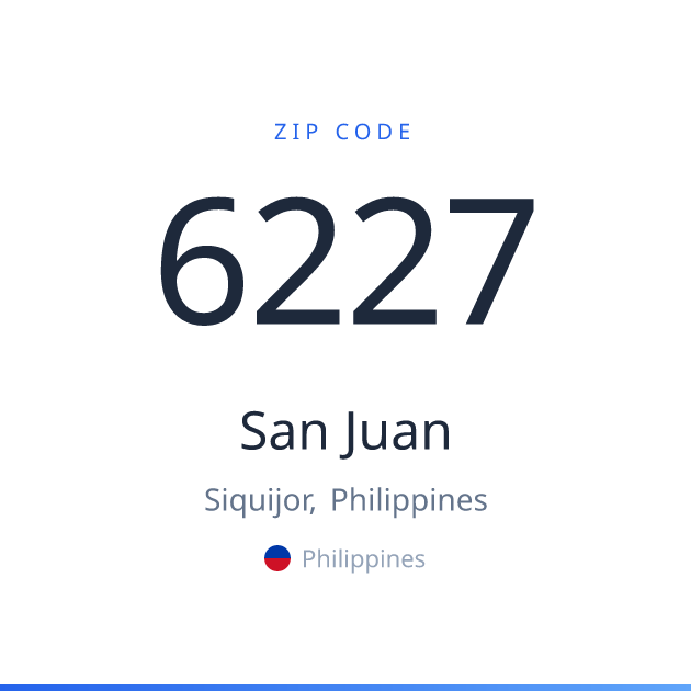 Shareable ZIP code 6227 card for San Juan, light theme