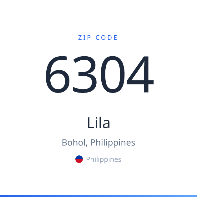 Shareable ZIP code 6304 card for Lila, light theme