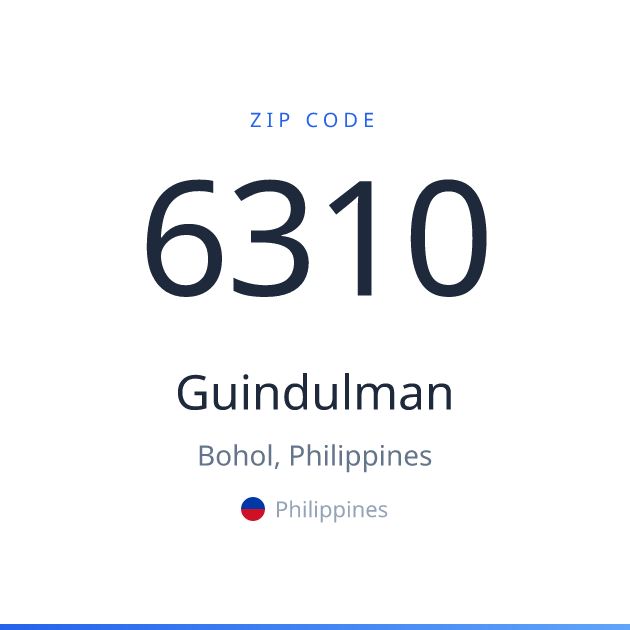 Shareable ZIP code 6310 card for Guindulman, light theme