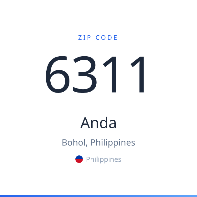 Shareable ZIP code 6311 card for Anda, light theme