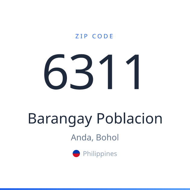 Shareable ZIP code 6311 card for Barangay Poblacion, light theme