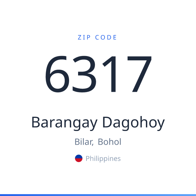 Shareable ZIP code 6317 card for Barangay Dagohoy, light theme
