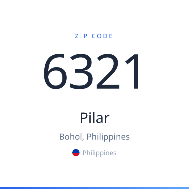 Shareable ZIP code 6321 card for Pilar, light theme