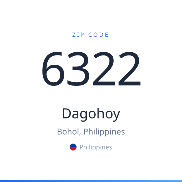 Shareable ZIP code 6322 card for Dagohoy, light theme