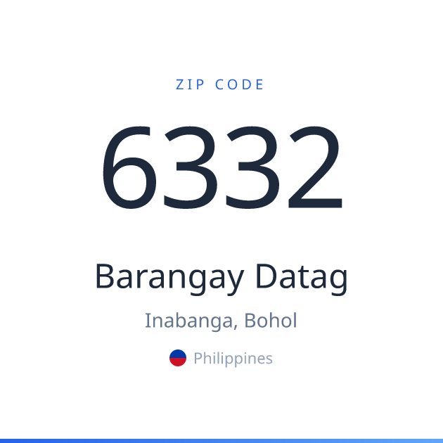 Shareable ZIP code 6332 card for Barangay Datag, light theme