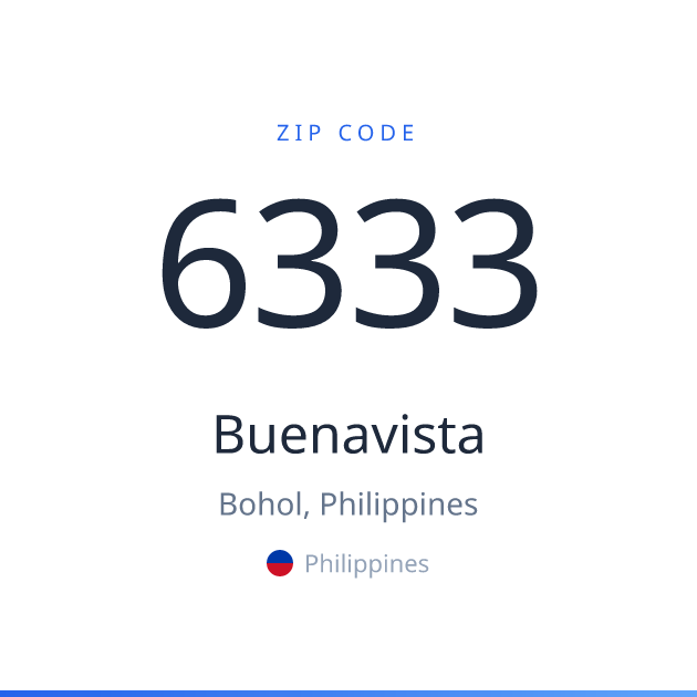 Shareable ZIP code 6333 card for Buenavista, light theme