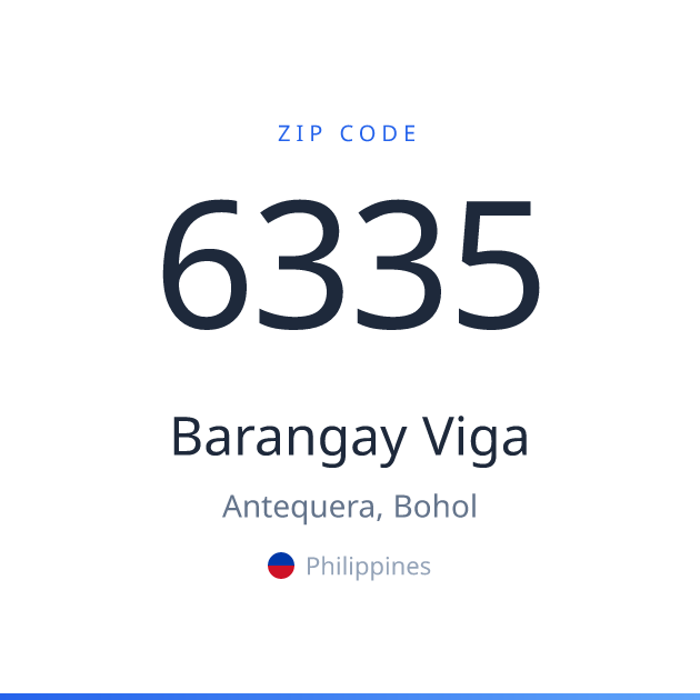 Shareable ZIP code 6335 card for Barangay Viga, light theme