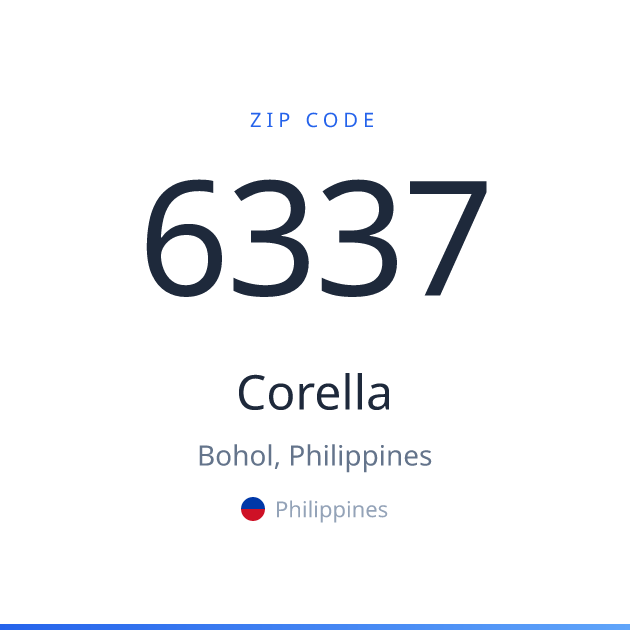 Shareable ZIP code 6337 card for Corella, light theme