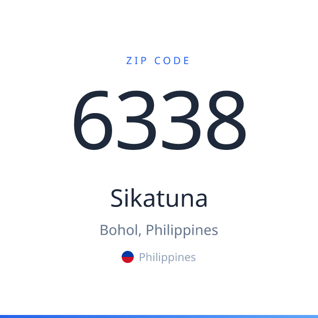 Shareable ZIP code 6338 card for Sikatuna, light theme
