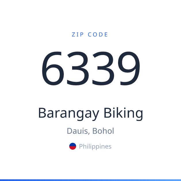Shareable ZIP code 6339 card for Barangay Biking, light theme