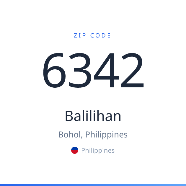 Shareable ZIP code 6342 card for Balilihan, light theme