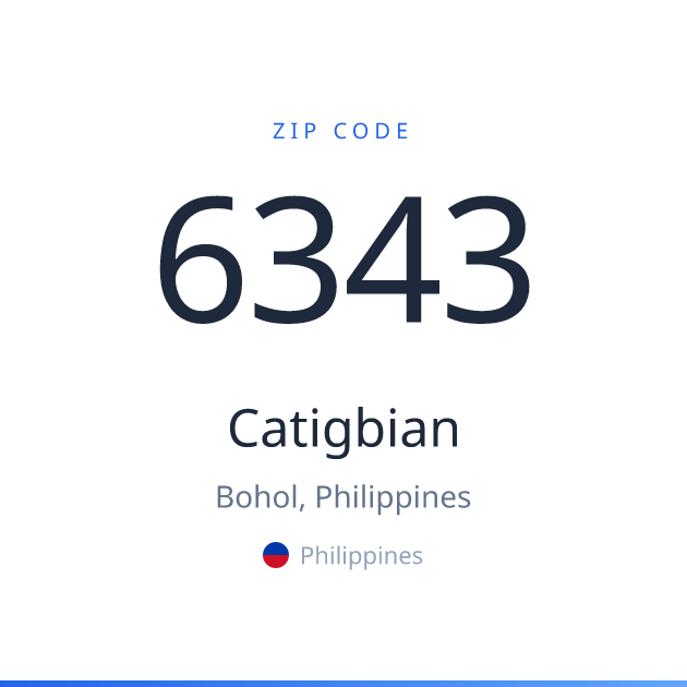 Shareable ZIP code 6343 card for Catigbian, light theme