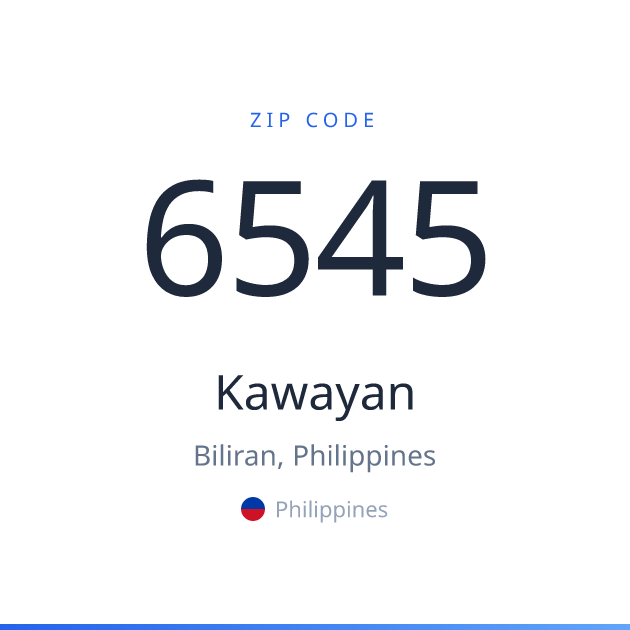 Shareable ZIP code 6545 card for Kawayan, light theme