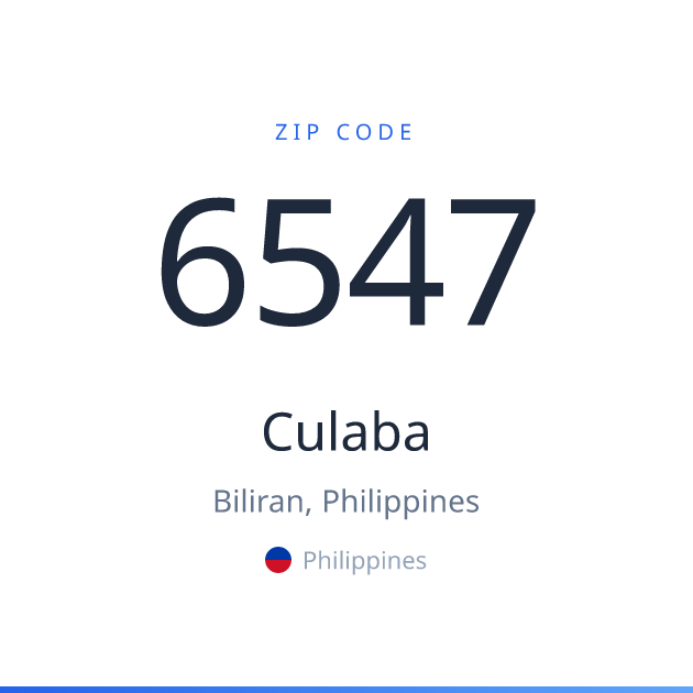 Shareable ZIP code 6547 card for Culaba, light theme