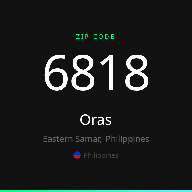 Shareable ZIP code 6818 card for Oras, dark theme