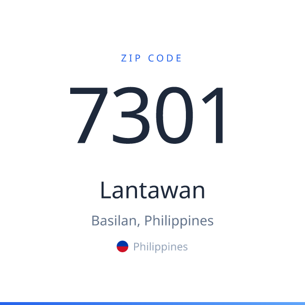 Shareable ZIP code 7301 card for Lantawan, light theme