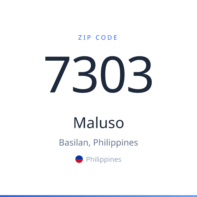 Shareable ZIP code 7303 card for Maluso, light theme