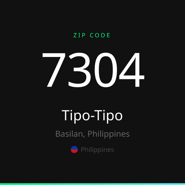 Shareable ZIP code 7304 card for Tipo-Tipo, dark theme