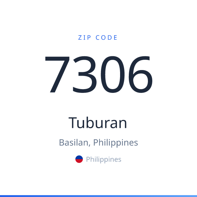 Shareable ZIP code 7306 card for Tuburan, light theme