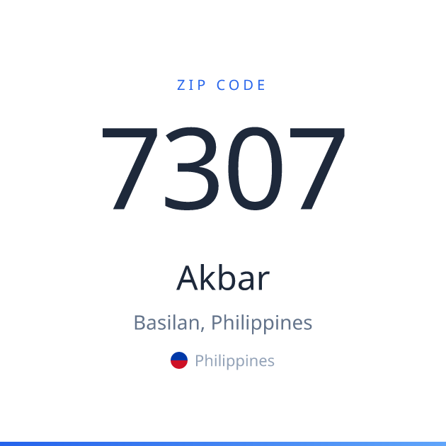 Shareable ZIP code 7307 card for Akbar, light theme