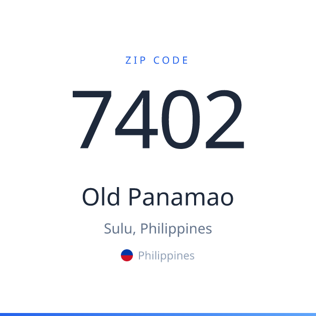 Shareable ZIP code 7402 card for Old Panamao, light theme