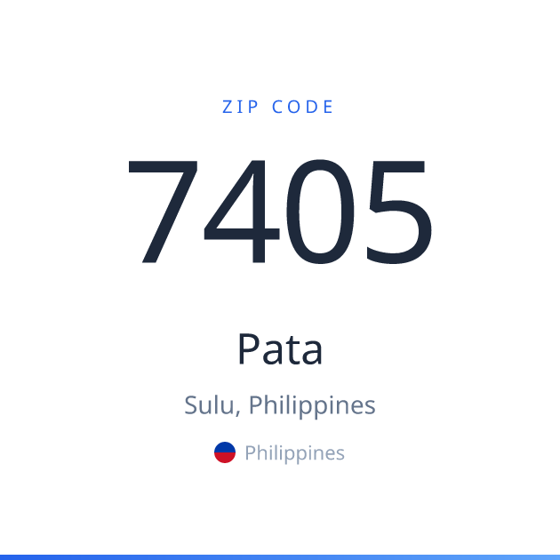 Shareable ZIP code 7405 card for Pata, light theme