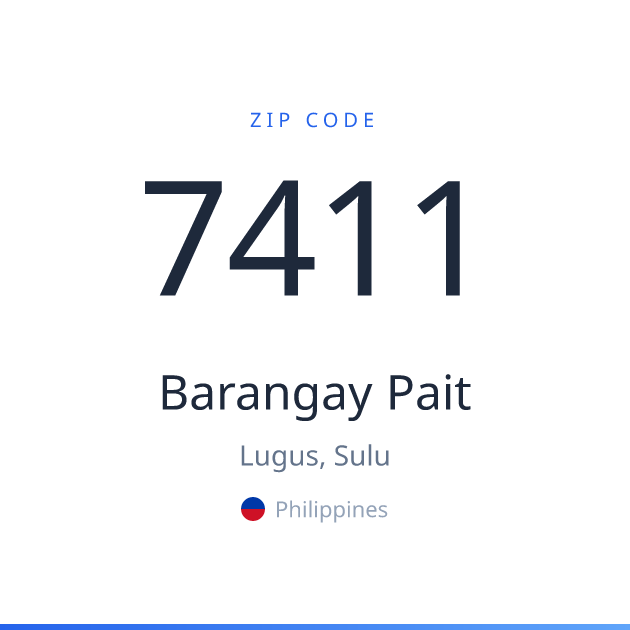 Shareable ZIP code 7411 card for Barangay Pait, light theme