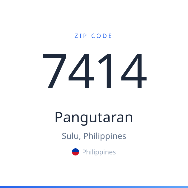 Shareable ZIP code 7414 card for Pangutaran, light theme